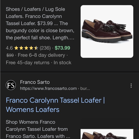 Franco Sarto Carolynn Loafers in Burgundy - Picture 5 of 5